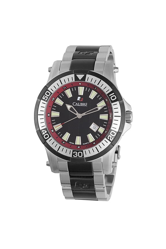 Men's SC-5H1-04-007.4 Hawk Red Bezel Luminous Two-Tone Date Wristwatch