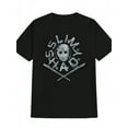 thumbnail image 1 of Men's "SSlim Shady" Graphic Tee - Vintage-Inspired Black Short Sleeve T-Shirt with Horror Band Theme, Polyester, Machine Washable - Perfect Summer Gift for Him, 1 of 6