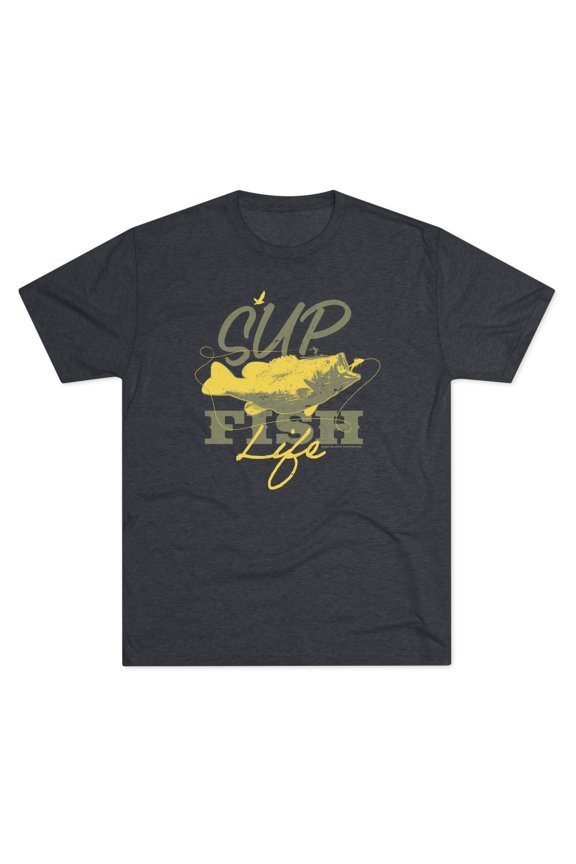 Men's "SUP Fish Life" Tri-Blend Crew Tee by Bird Island Outfitters
