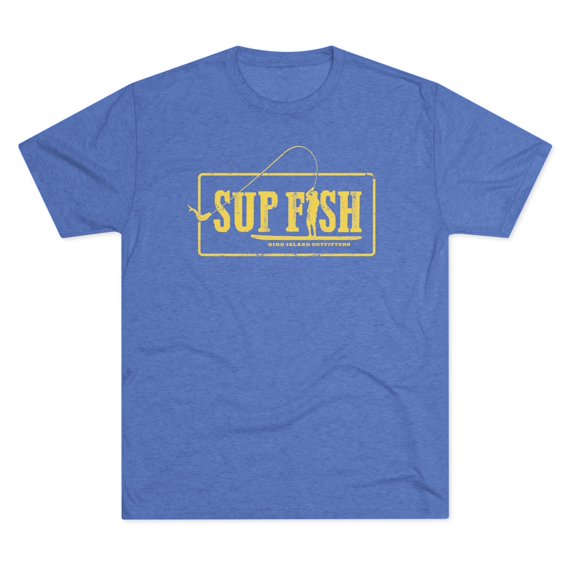 Men's "SUP Fish" Tri-Blend Crew Tee by Bird Island Outfitters