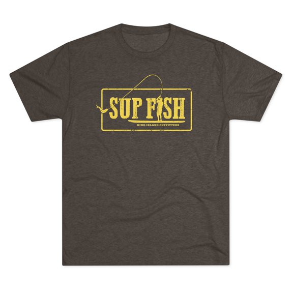 Men's "SUP Fish" Tri-Blend Crew Tee by Bird Island Outfitters