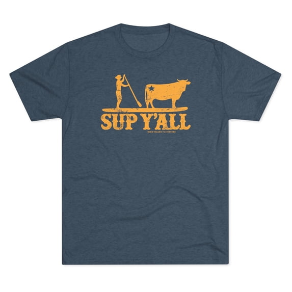 Men's "SUP Y'all Cowboy" Tri-Blend Crew Tee by Bird Island Outfitters