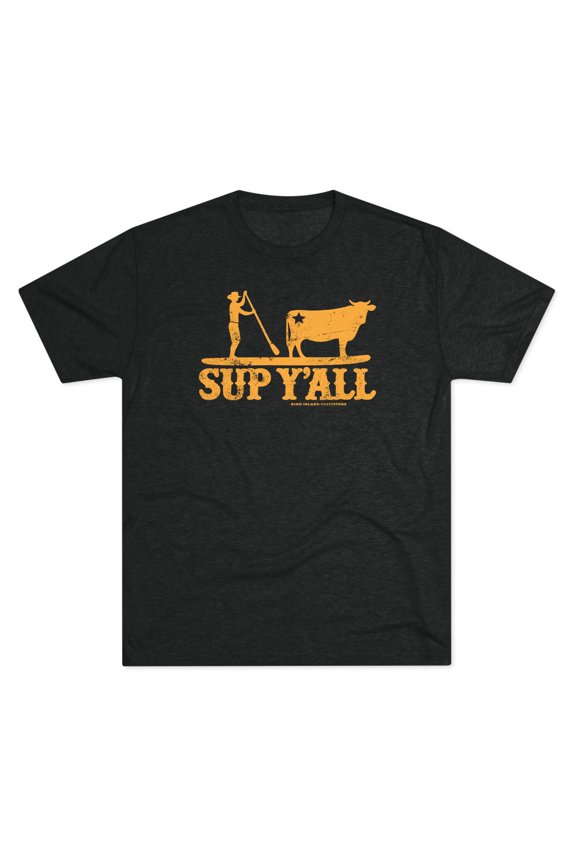 Men's "SUP Y'all Cowboy" Tri-Blend Crew Tee by Bird Island Outfitters