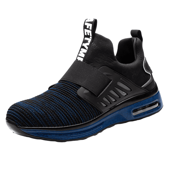 Men's Safety Shoes Lightweight Damping Steel Toe Caps Work Trainers Slip-On Anti-Slip for Industrial