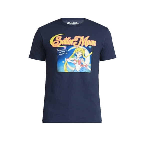 Men's Sailor Moon Navy Graphic T-Shirt - Small