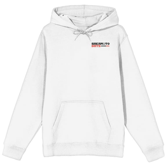 Sakamoto Days Sakamoto Days Characters Logo text Splatter effects on White Adult Hoodie-3XL