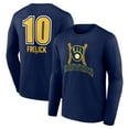thumbnail image 1 of Men's Sal Frelick Navy Milwaukee Brewers Name & Number Fastball Long Sleeve T-Shirt, 1 of 3