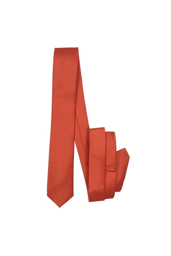 Men’s Salmon Formal Satin Self-Tie Skinny Tie in a Variety of Colors by Spencer J’s Signature Satin Collection