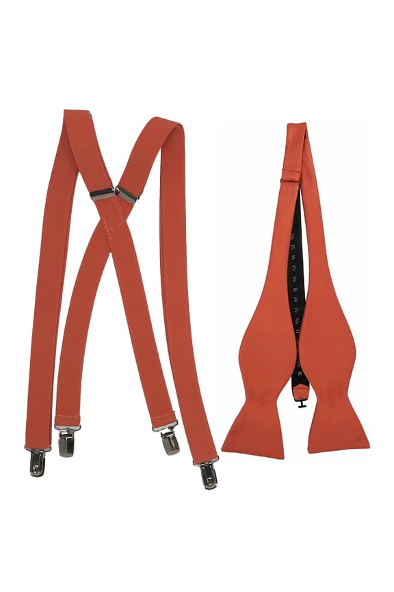Men’s Salmon Suspenders & Self-Tie Bow Tie Collection by Spencer J’s