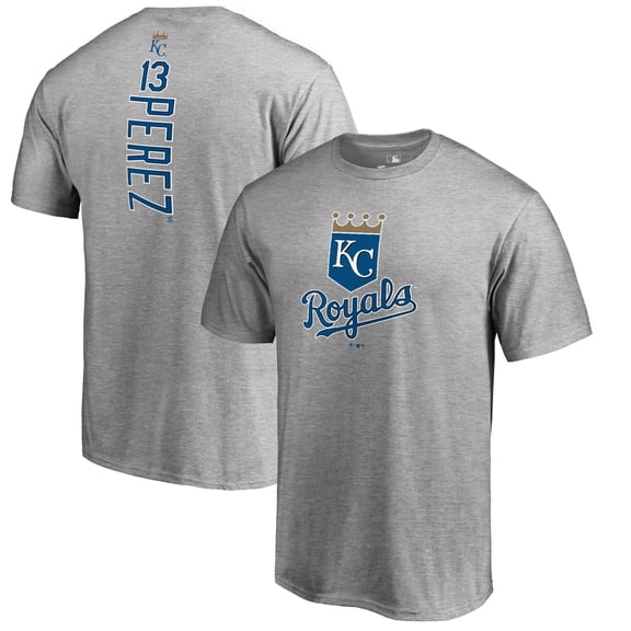 Men's Salvador Perez Ash Kansas City Royals Backer T-Shirt