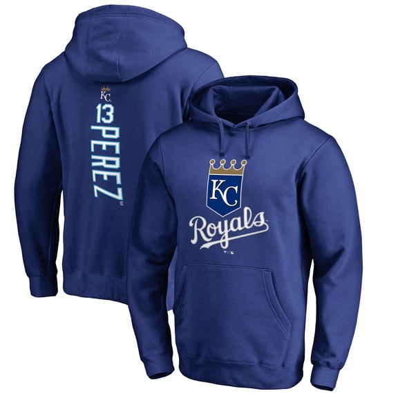 Men's Salvador Perez Royal Kansas City Royals Backer Pullover Hoodie