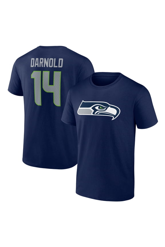Men's Sam Darnold College Navy Seattle Seahawks Icon Name & Number T-Shirt