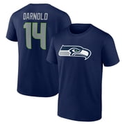 Mens Sam Darnold College Navy Seattle Seahawks Icon Name & Number T-Shirt