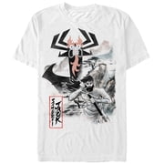 Mens Samurai Jack Aku Nature Scene Graphic Tee White Large