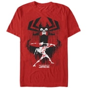 Mens Samurai Jack Aku Silhouette Graphic Tee Red 2X Large
