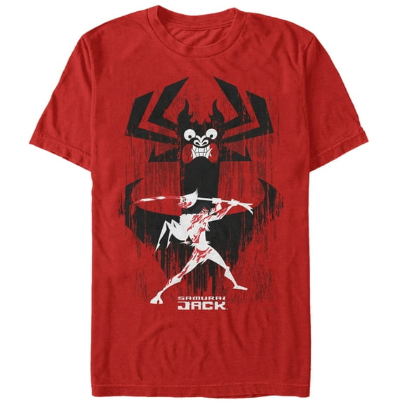 Men's Samurai Jack Aku Silhouette Graphic Tee Red X Large