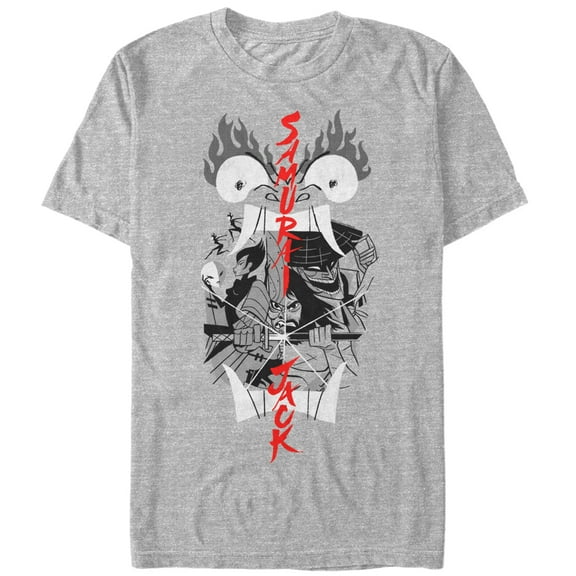 Men's Samurai Jack Katana Reflection  Graphic Tee Athletic Heather Small
