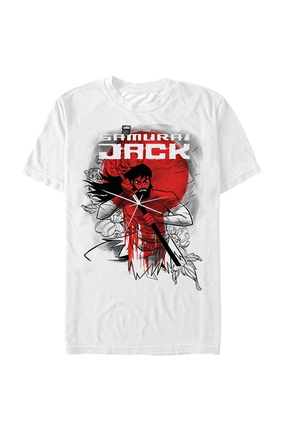 Men's Samurai Jack Solar Eclipse  Graphic Tee White Large