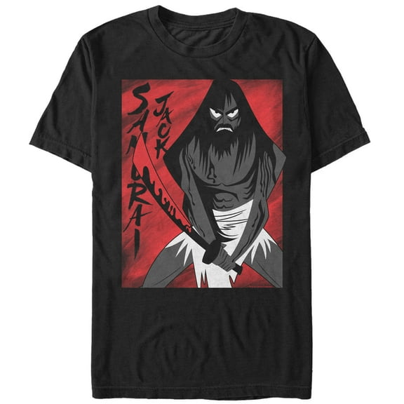 Men's Samurai Jack Streak  Graphic Tee Black Large