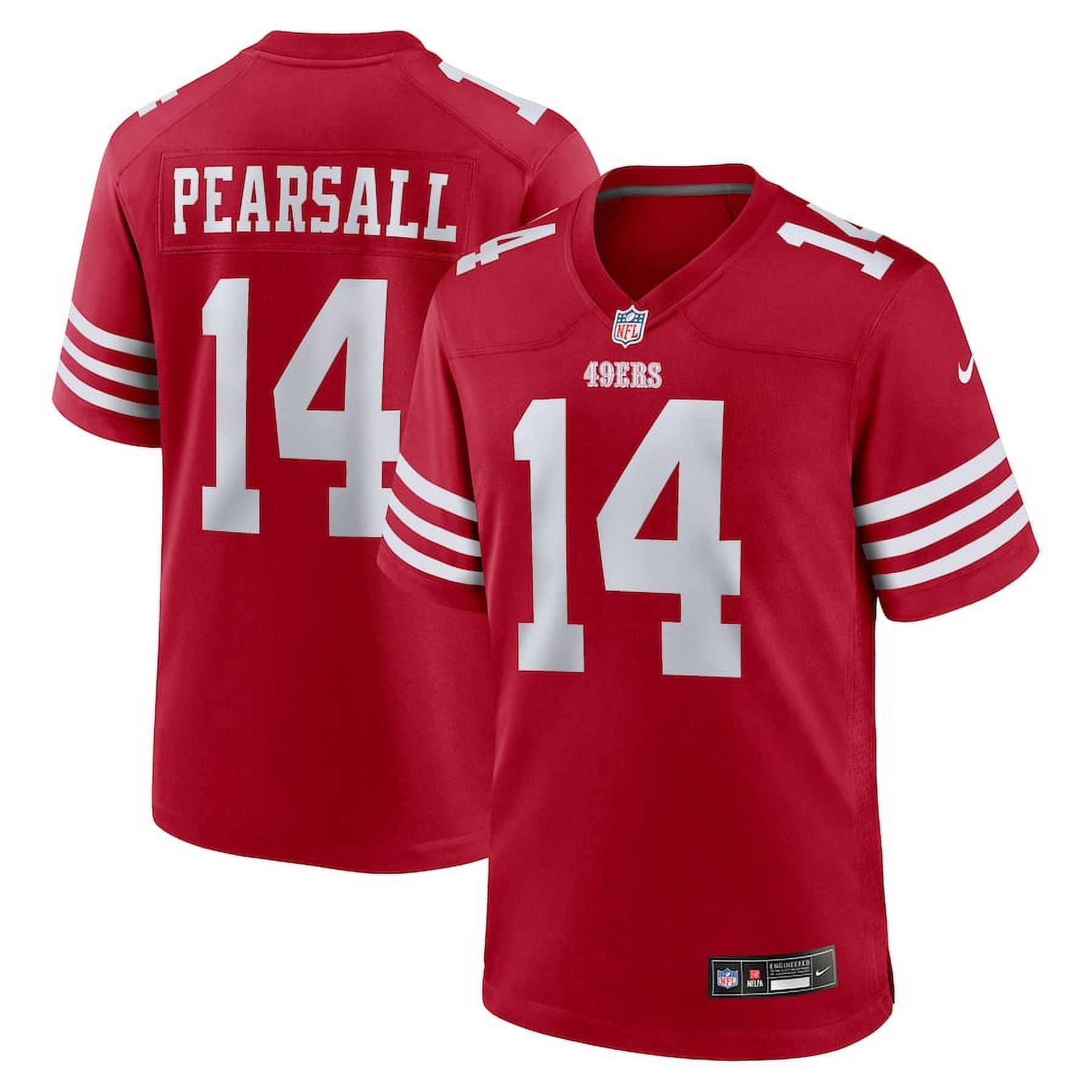 Men's San_Francisco_49ers Ricky Pearsall Scarlet 2025 NFL Draft First