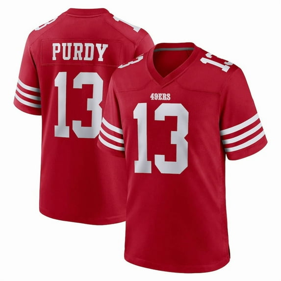 Men's San Francisco Purdy 13 Scarlet Stitched T-Shirts Sports Player Game Top, Small