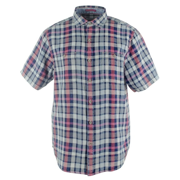 Men's Sand Swept Plaid Camp Shirt-TB-S
