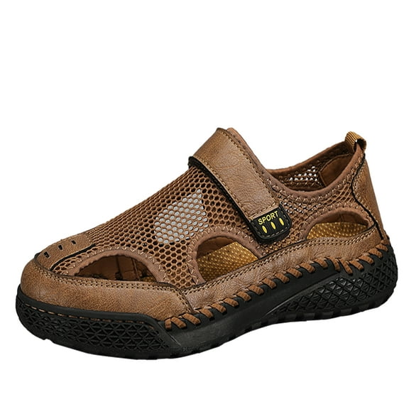 Men's Sandals Shoes Casual Fashion Breathable Comfortable Lightweight Outdoor Non-Slip Summer Beach for Swimming Sports Wading Brown 9.5 US