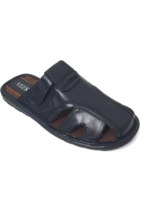 Men's Sandals Slides Closed Toe Hook and Loop Fisherman Flip Flops Slipper