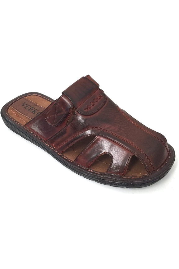 Men's Sandals Slides Closed Toe Hook and Loop Fisherman Flip Flops Slipper