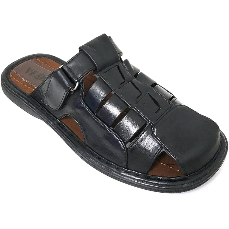 Men's Sandals Slides Closed Toe Hook and Loop Fisherman Flip Flops