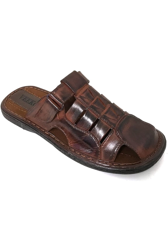 Men's Sandals Slides Closed Toe Hook and Loop Fisherman Flip Flops Slipper