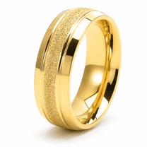 BQH Men's 8mm Textured Edge Stainless Steel Ring Minimalist Band US 7 ...