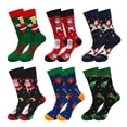 thumbnail image 1 of Christmas Socks, PUTUO Men Funny Colorful Novelty Socks, Xmas Crew Socks Christmas Gifts for Men, 6 Pairs, Size 9-13, 1 of 7