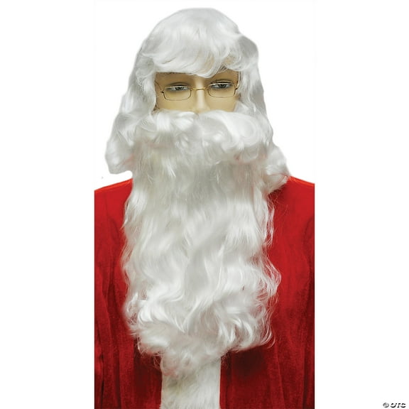 Santa Claus White Wig And Beard Set Christmas Holiday Adult Costume Accessory