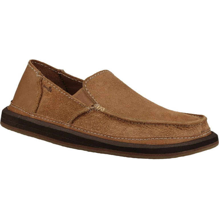 Men's Sanuk Vagabond Artesano Moc Toe Slip On Brown Leather 7 M