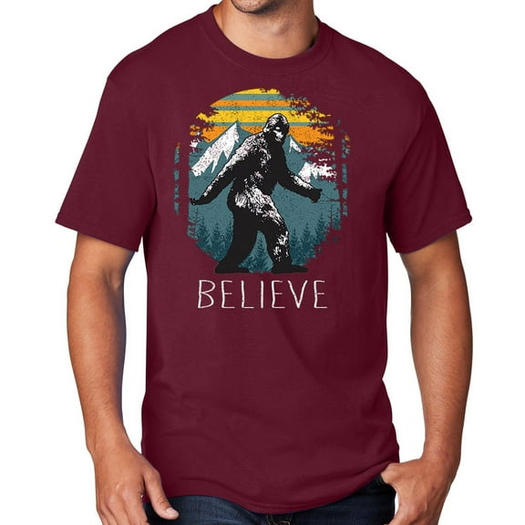 Men's Sasquatch Believe T-shirt, 2XL Cardinal Red
