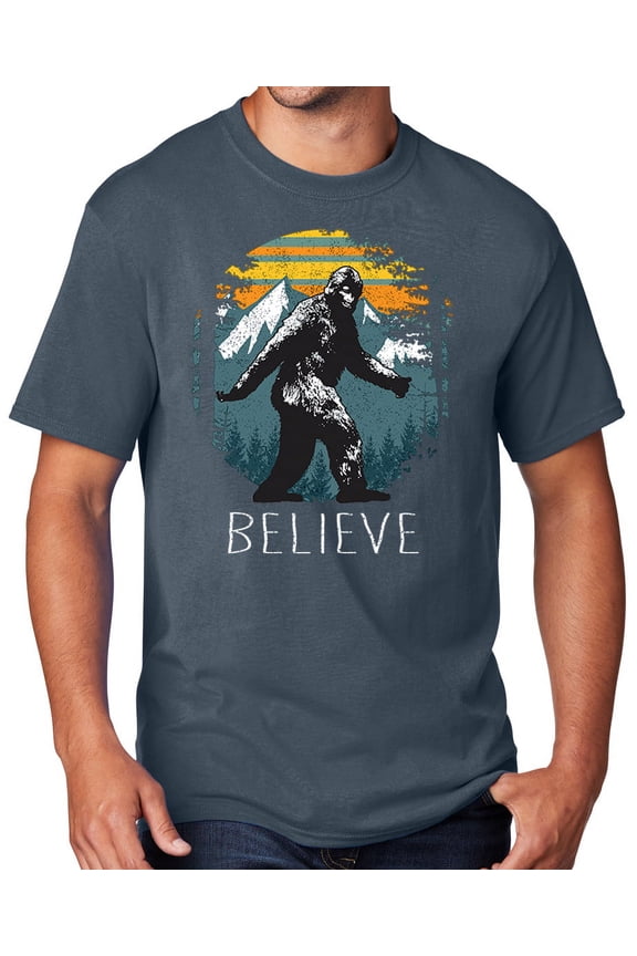 Men's Sasquatch Believe T-shirt, 2XL Steel Blue - TALL