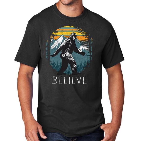 Men's Sasquatch Believe T-shirt, 4XL Jet Black