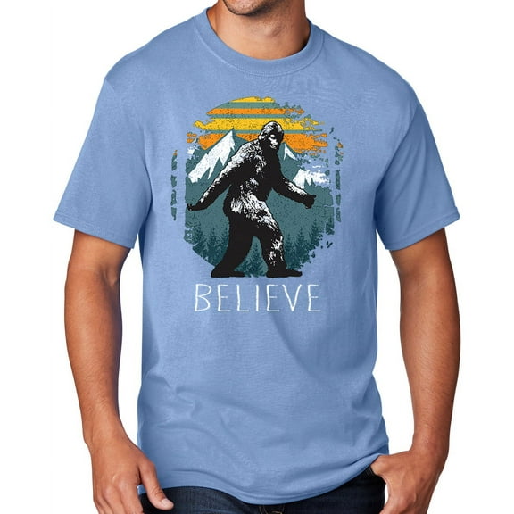 Men's Sasquatch Believe T-shirt, 4XL Light Blue