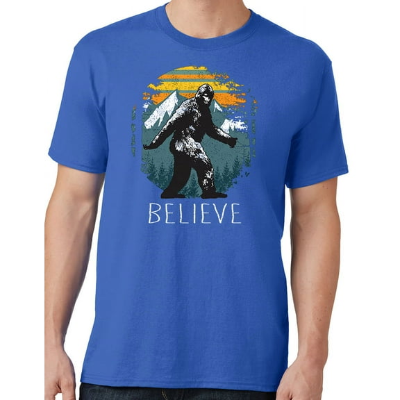 Men's Sasquatch Believe T-shirt, 4XL Royal Blue