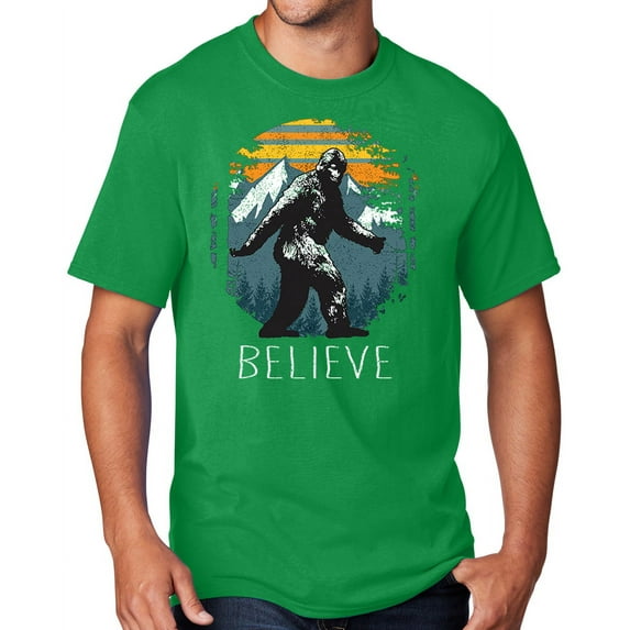 Men's Sasquatch Believe T-shirt, Small Clover Green
