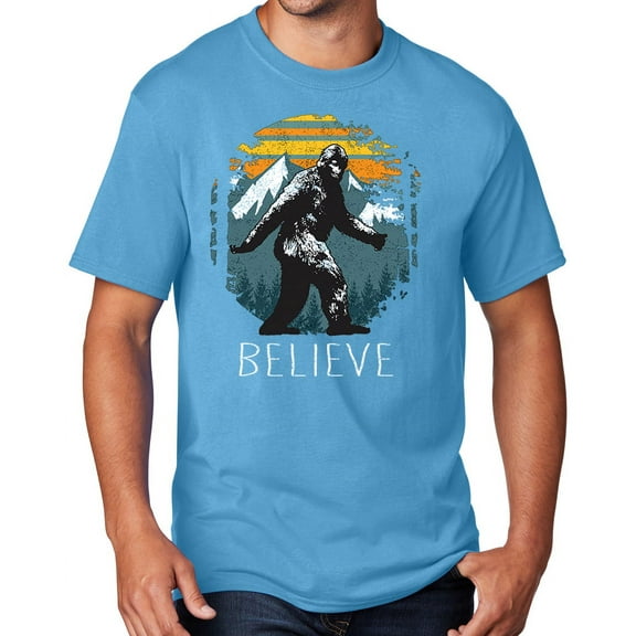 Men's Sasquatch Believe T-shirt, XL Aqua Blue