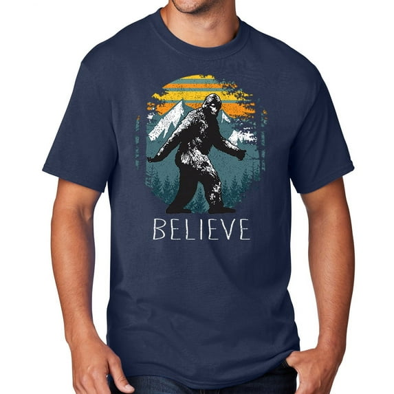 Men's Sasquatch Believe T-shirt, XL Navy Blue - TALL