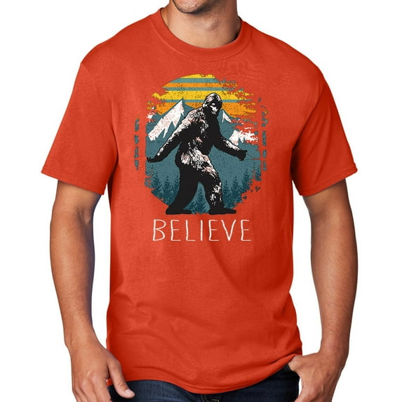 Men's Sasquatch Believe T-shirt, XL Orange - TALL