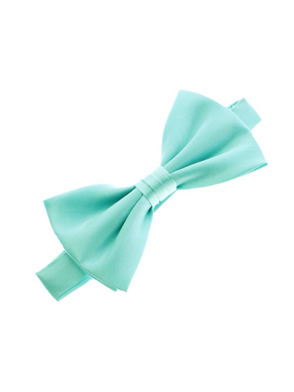 Men's Satin Adjustable Pre-Tied Bow Tie - Aqua