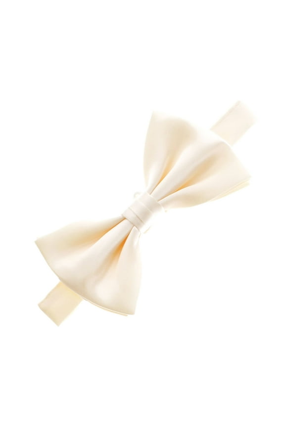Men's Satin Adjustable Pre-Tied Bow Tie - Ivory
