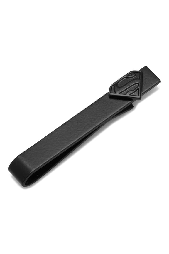 Men's Satin Black Superman Shield Tie Bar