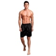 thumbnail image 1 of Men's Satin Boxers Shorts Satin Pajama Bottom Shorts Travel Underwear Silk Boxers Red Black, 1 of 5