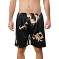 thumbnail image 1 of Men's Satin Boxers Underwear Shorts Silk Dragon Luxury Loungewear Pajama Pants, 1 of 3