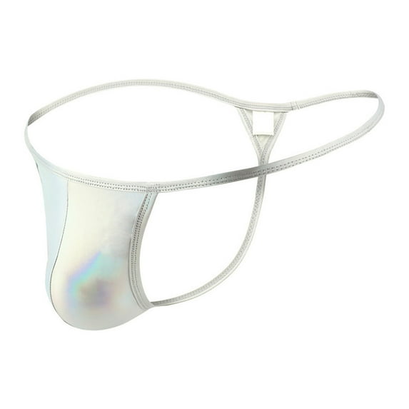 Men's Satin G-strings Bulge Pouch Thongs Underwear Sexy Low Rise G-String Briefs Underwear Bikini Briefs Underwears